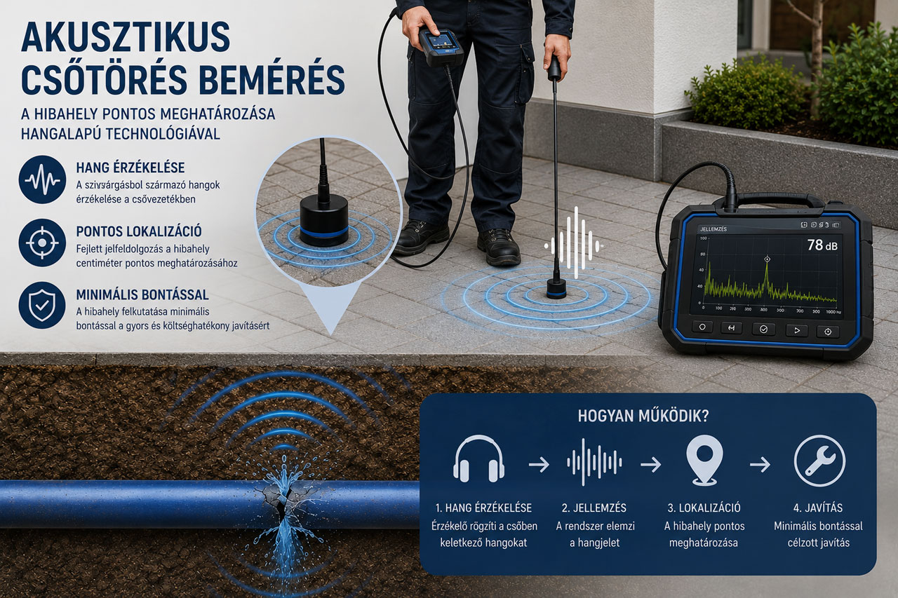 Akusztikus csőtörés bemérés Kecskeméten – talajmikrofonos vizsgálat